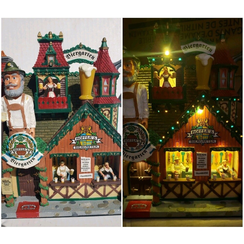 LEMAX HOFFER'S BIERGARTEN Facade 25413 Lighted Christmas Village Pub RETIRED